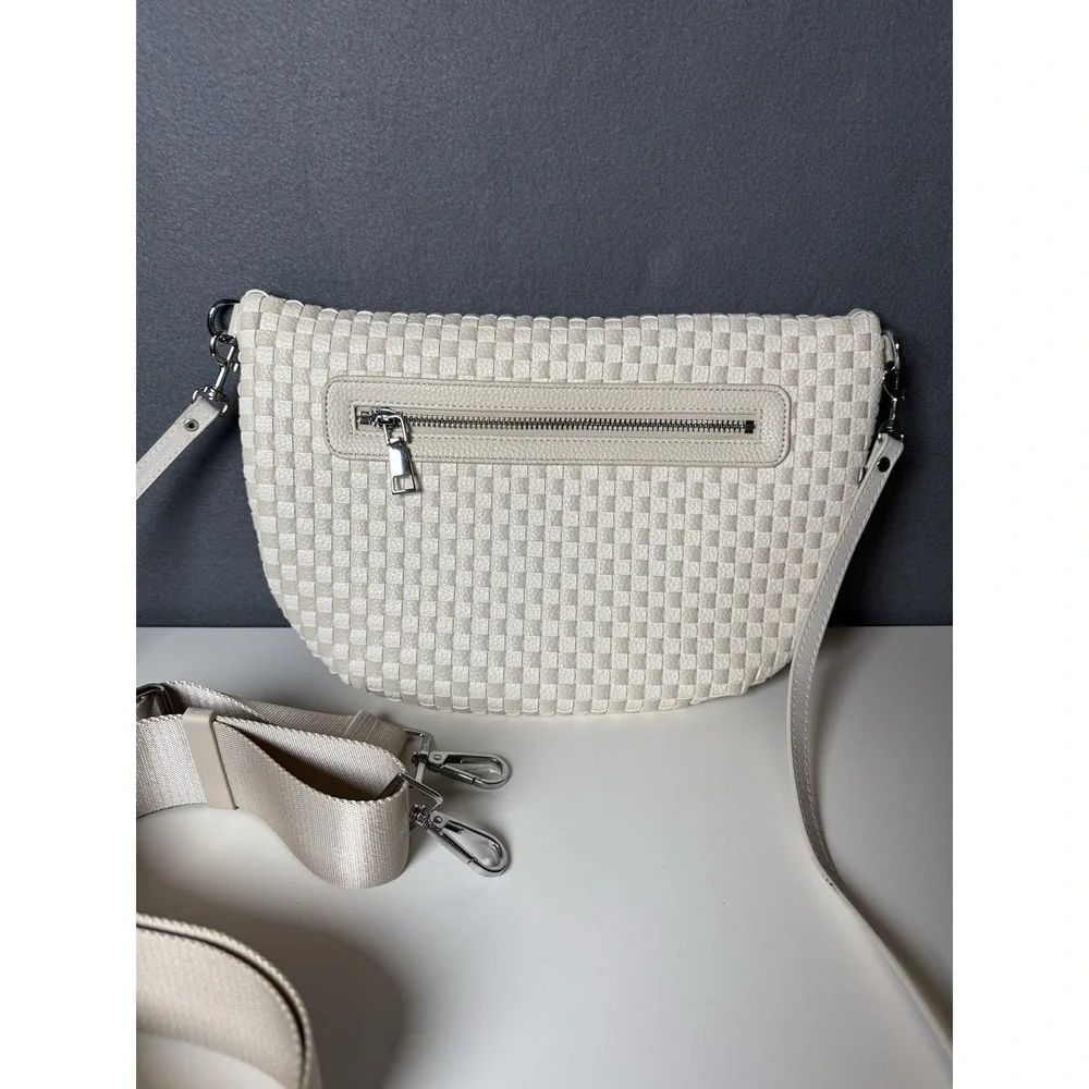 Iris & Rainbow Day In Tessellate Bag Beige & White Checkered Crossbody Purse